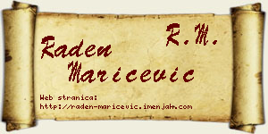 Raden Marićević vizit kartica